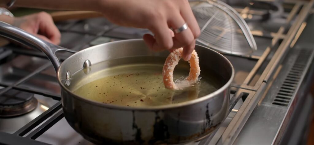 frying onion rings